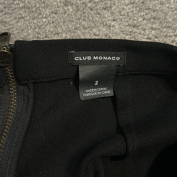 Sleek Black Pencil Skirt with leather accents from Club Monaco. Size 2 - Picture 4 of 4